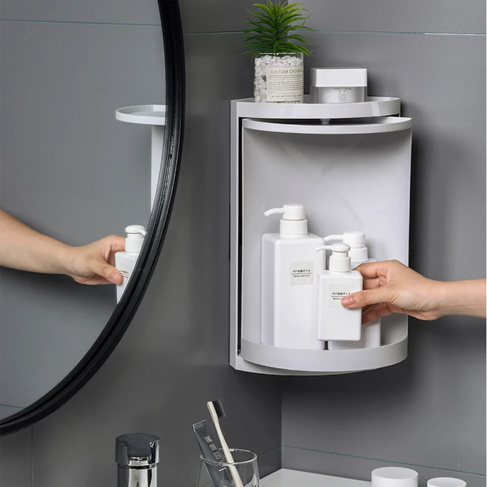 Bathroom Corner Storage 360-Degree Rotating