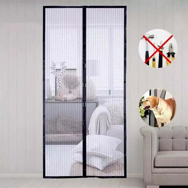 Reinforced Magnetic Screen Door Curtain For Mosquito