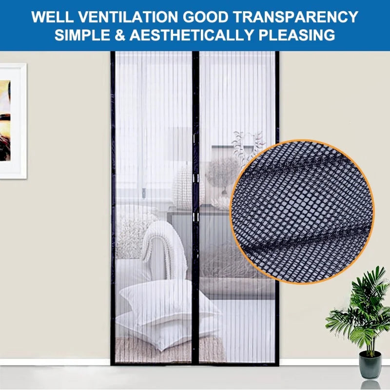 Reinforced Magnetic Screen Door Curtain For Mosquito